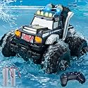 3-in-1 Amphibious Remote Control Car, RC Boat/Water Gun, 2.4GHz All Terrain Waterproof Monster Trucks for Boys Age 4-7 W/2 Batteries 70 min, Birthday Gift Pool Toys for Kids Ages 4-8