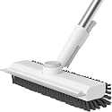 3 in 1 Bathroom Cleaning Brush with Wiper - Heavy Duty 51 inch Long Handle 360° Rotate Floor Scrubber Brush, Tiles Cleaning, Floor Scrub for Kitchen and Bathroom Wall