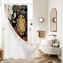 3 in 1 Boho Floral Shower Curtain Set with PEVA Liner &amp; 12 Hooks, 36 x 72