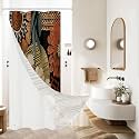 3 in 1 Boho Rustic Shower Curtain Set with PEVA Liner &amp; 12 Hooks, 36 x 72