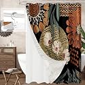3 in 1 Boho Rustic Shower Curtain Set with PEVA Liner &amp; 12 Hooks, 72 x 78