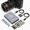 3 in 1 CFexpress Type B & XQD & SD Card Reader 10Gbps USB3.1 Gen2, Aluminum Typ B CFexpress Adapter Camera External Memory Card Reader Support Windows/Mac OS/Linux/Android with USB-A/USB-C Cable,Grey