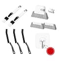 3 in 1 Cleaning Brush Combo Kit (9 Pieces) – Window Groove Cleaner, Gap Cleaning Brushes, Keyboard Cleaner & Microfiber Cloth Scrubber with Adhesive Hooks for Home, Kitchen, Office & Car