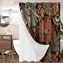 3 in 1 Dark Floral Shower Curtain Set with PEVA Liner &amp; 12 Hooks, 72 x 78