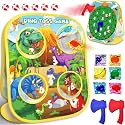 3-in-1 Dinosaur Bean Bag Toss Game for Kids Toddler Ages 3 4 5 Year Old, Cornhole Learning Toys Set for 3-5 Preschool Boy, Outdoor Play Outside Toy in Backyard Lawn, Family Party Game, Birthday Gifts