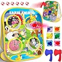3-in-1 Farm Animal Bean Bag Toss Game for Kids Toddler Ages 3 4 5 Year Old, Cornhole Learning Toys Set for 3-5 Preschool Girls Boys, Outdoor Game Outside Toys in Backyard Lawn Party, Birthday Gifts