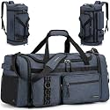 3 in 1 Gym &amp; Sports Duffle Bag for Men 50L Travel Duffel bag Backpack with Shoe Compartment &amp; Wet Pocket Medium Weekender Duffle Bag for Traveling Fitness Workout Overnight Camping, Blue
