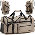 3 in 1 Gym & Sports Duffle Bag for Men 50L Travel Duffel bag Backpack with Shoe Compartment & Wet Pocket Medium Weekender Duffle Bag for Traveling Fitness Workout Overnight Camping, Coffee