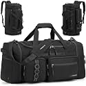 3 in 1 Gym &amp; Sports Duffle Bag for Men, 50L Travel Duffel bag Backpack with Shoe Compartment &amp; Wet Pocket, Medium Weekender Duffle Bag for Traveling Fitness Workout Overnight Camping, Black