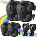 3-in-1 Kids Knee/Elbow/Wrist Guards – Impact Shell, Breathable, Adjustable 2-14, for Bike/Scooter/Skateboard/Roller