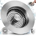3-in-1 Kitchen Sink Strainer Stopper Combo, Universal Fit, All Metal