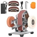 3-in-1 Mini Belt Sander Bench Grinder 7-Speed for Knife Making