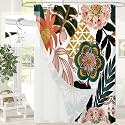 3 in 1 Pink Floral Shower Curtain Set with PEVA Liner &amp; 12 Hooks, 72 x 72