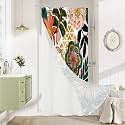 3 in 1 Pink Floral Shower Curtain Set with PEVA Liner &amp; 12 Hooks, 36 x 72