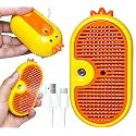 3-in-1 Rechargeable Steam Brush for Cats &amp; Dogs - Anti-Static Spray Pet Grooming Brush with Warm Mist Massage, Hair Shedding Control, Detangling Comb &amp; Cleaning Tool for Effective Deshedding