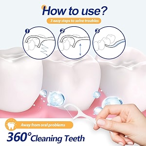 3 in 1 tooth cleaning dental floss toothpick flos set for clean teeth fresh breath and healthy gums supar - 50 piece