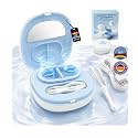 3-in-1 Ultrasonic Contact Lens Cleaner【Industry-Leading 65,000Hz Ultrasonic Power】 Contact Lens Cleaner Machine with Contact Lens Applicator Tool,Blue