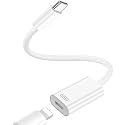 TecoKart® 3 in 1 USB C to Lightning Adapter | Type C Male to Female Lightning Earphone Converter with Charge & Data Transfer | Type C to Lightning Adapter for iPhone, Laptop & iPad (White)