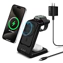 Smtcsl 3 in 1 Wireless Charging Station: 5000mAh Removable Power Bank Charger Stand for Phone/Watch/Air Pods - Portable Magnetic Battery Pack for Air 17 16 15 14 13 12 Series