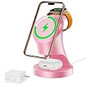 3 in 1 Wireless Charging Station for Apple Devices, Pink