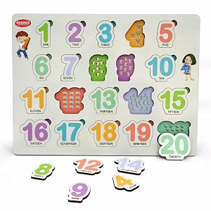 chanak wooden number puzzle for kids educational number board for kids educational montessori learning puzzle for toddlers amp preschoolers nursery and kindergarten age above 2 years