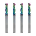 3/16" DLC Coated 2-Flute Carbide Ball Nose End Mill, 4Pcs