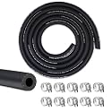 3/16 Fuel Line, Fuel Line Hose 10 Feet, NBR Rubber Gasoline Tube with 10 PCS Stainless Steel Fuel Line Clamps, Fuel Line Kit