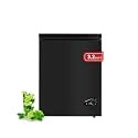 3.2 Cu.ft Deep Freezer, Chest Freezer with Removable Basket, Mini Freezer with 6-Level Adjustable Temperature, Small Deep Freezer for Dormitories, Office and Home, Black