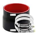 3-3/4 to 4 inches Straight Black Silicone Reducer Coupler with 2 T-Bolt Clamps 4 Layers of Polyester Reinforcement Suitable High Level Turbo Pipe
