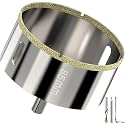 2-3/8 in. Hole Saw Diamond Drill Bit with Carbide Pilot Bit - Ideal Hole Cutter for Tile, Ceramic, Porcelain, Brick, Stone, Glass, Marble and Granite