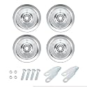 3" Heavy Duty Garage Door Pulley Kit, Blue White Zinc Plated, 3/8" Bore, 200 lb Load, 4 Sheave Pulleys, 2 Clevis Forks, 4 Bolts and Nuts
