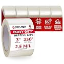 3" x 110 Yards Clear Packing Tape, 2.5 Mil Thick, Pack of 6 Rolls