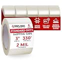 3" x 110 Yards Clear Packing Tape, 2.0 Mil Thick, Pack of 6 Rolls