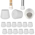 3/4" Chair Leg Tips Caps, Non-Slip Rubber Leg Tips, Stool Leg Protectors Cap, Folding Metal Chair Leg Tip Replacement, Chair Leg Floor Protectors Round White, 12 Pack