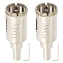 3/4" Diamond Hole Saw with Pilot Bit, 3/4" Tile Drill Bits for Porcelain Tile, Granite, Ceramic, Marble, Glass, Stones, 1 3/8" Depth of Cut (20mm*2 PCS)
