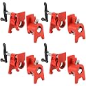 4 Pack 3/4" Wood Gluing Pipe Clamp Set with Unique Foot Design