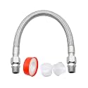 3/4" x 20" Air Compressor Jumper Hose Kit-Industrial Grade Compressor Jumper hose - 450 PSI &amp;750°F-Two 3/4" Male Adapters (Both Sides Fittings Rotate Freely)-Flexible Stainless Steel Metal Hose