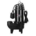 3/4 HP Submersible Sewage Pump, 6400 GPH Sewage Ejector with Piggy Back Tether Float Switch &amp; 2'' NPT discharge, Cast Iron Sewage Pump for Basin, Basement, Residential Sewage