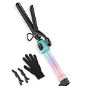 3/4 Inch Ceramic Curling Iron for Short Hair, 280-450°F Temp Dial