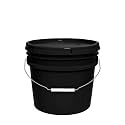 MKS Plastics Black 3.5-Gallon Food-Grade Bucket with Airtight Lid, 1-Pack