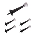 3.5 Inch Rigid Door Stops 5 Pack Heavy Duty Oil Rubbed Bronze (Black/Dark Brown) Wall Protector Stoppers with Soft Rubber Tip, Solid Metal Baseboard Mounted Door Stopper