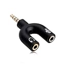 3.5 mm Audio Stereo U Shape Splitter Adapter 3.5mm Male to 2 Port Female for Earphone, Adapter for Smartphone, Tablets, MP3 Players-(Multicolour)