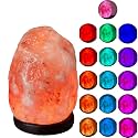 3.5lb Remote Salt Himalayan Salt Lamp 16 Colors, Natural Crystal Salt Rock Lamp Hand Carved Night Lights, USB Salt Crystal Lamp Remote Control Salt Lamp for Home Decor and Gift (3.5lb)