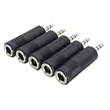 3.5mm to 6.35mm Adapter: Converts a standard 3.5mm (1/8") TRS stereo male plug to a 6.35mm (1/4") stereo female jack – ideal for connecting headphones or audio cables to professional audio equipment.