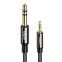 3.5mm To 6.35mm Stereo Audio Cable 1/4 Male To 1/8 Male TRS Bidirectional Audio Jack Cord for Headphone Guitar Mixer Laptop Amp(3.5 to 6.5,3m)
