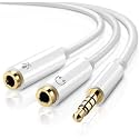 3.5mm Stereo TRRS 4 Pole Plug to 3.5mm Mic & Headset Female Jack Audio Adapter