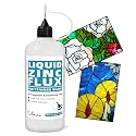 Calvana 3.5oz Liquid Solder Flux for Stained Glass, Handy Soldering Flux, Stained Glass Paint Supplies Kit & Starter Tools, Pointed Tip Bottle, Ensures Precise Application, Gentle & Smoke-Free
