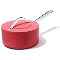CookinCraze 3.5 QT Ceramic Sauce Pan with Lid, Nonstick Sauce Pot for Rice