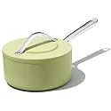CookinCraze 3.5 QT Ceramic Sauce Pan with Lid, Nonstick Sauce Pot for Rice