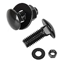 3/8-16 x 1-1/2" Carriage Bolt Kit, Stainless Steel 304 Carriage Bolts Screws with Hex Nuts &amp; Flat Washers, Round Head Square Neck, Full Thread, Black Finish, 8 Sets